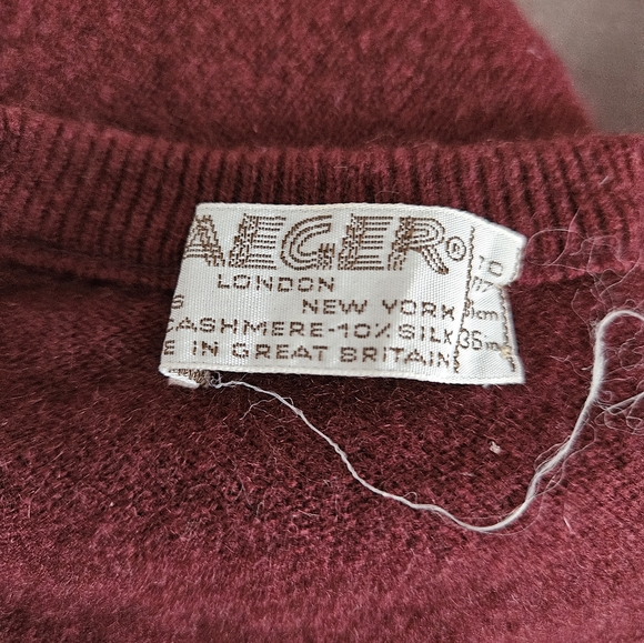 Vintage Jaeger rust red sik cashmere sweater Womens Medium 36 - Picture 6 of 9